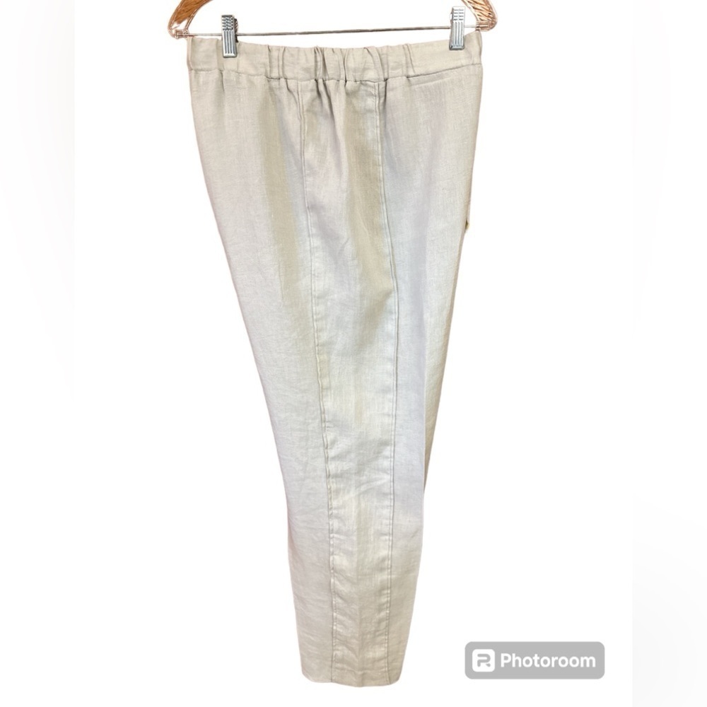 Ellen Tracy Silver Cloud Pull-on Linen Pants NWT XL